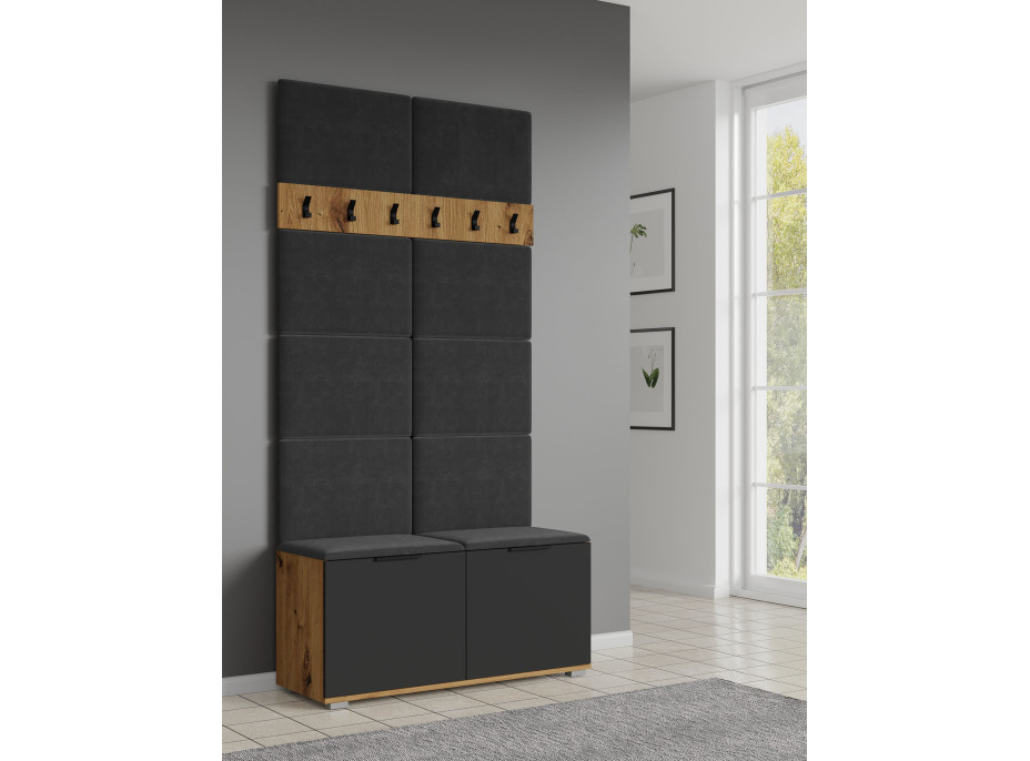 Čalúnený panel CLIF - 50 cm - tmavo šedý