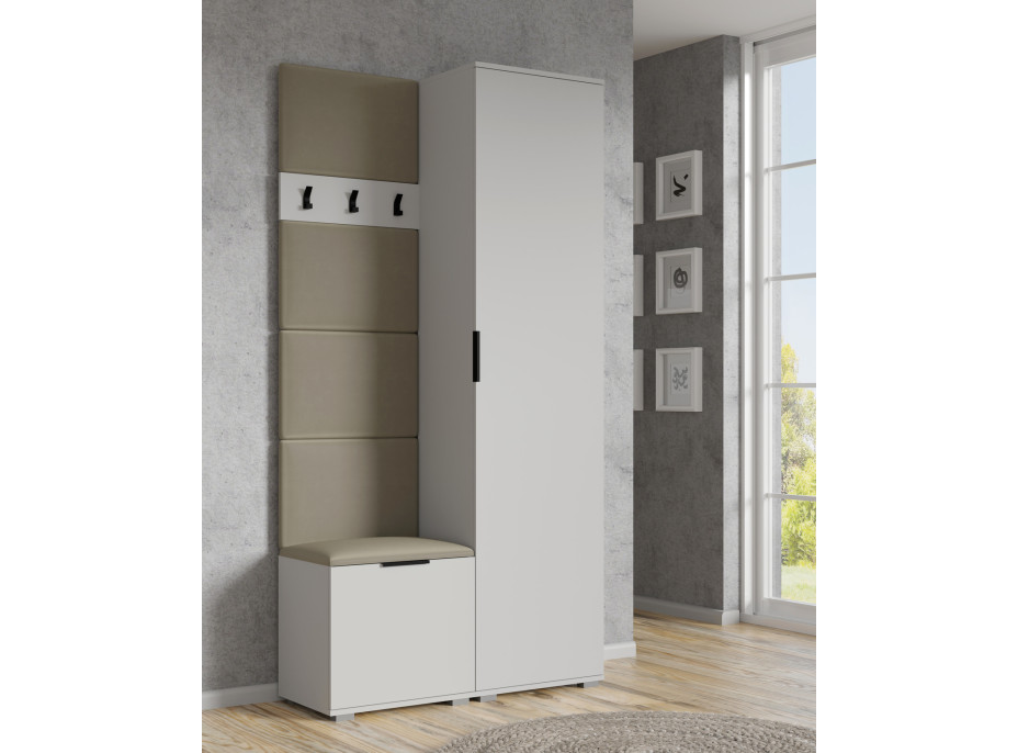 Vešiak na oblečenie CLIF - 100 cm - biely