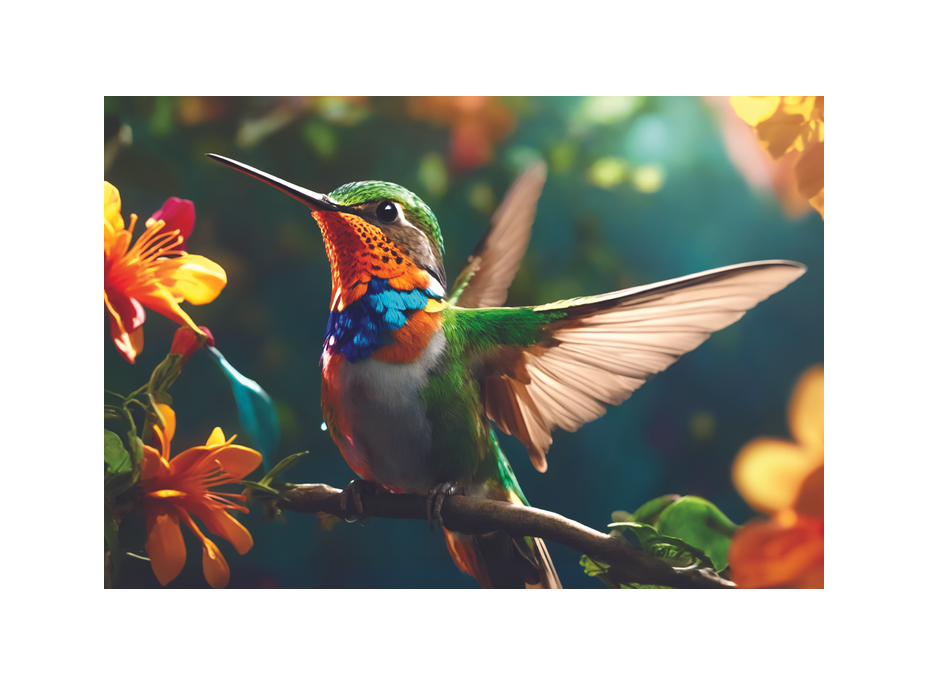 INTERDRUK Puzzle Colorful Nature: Kolibrík 250 dielikov