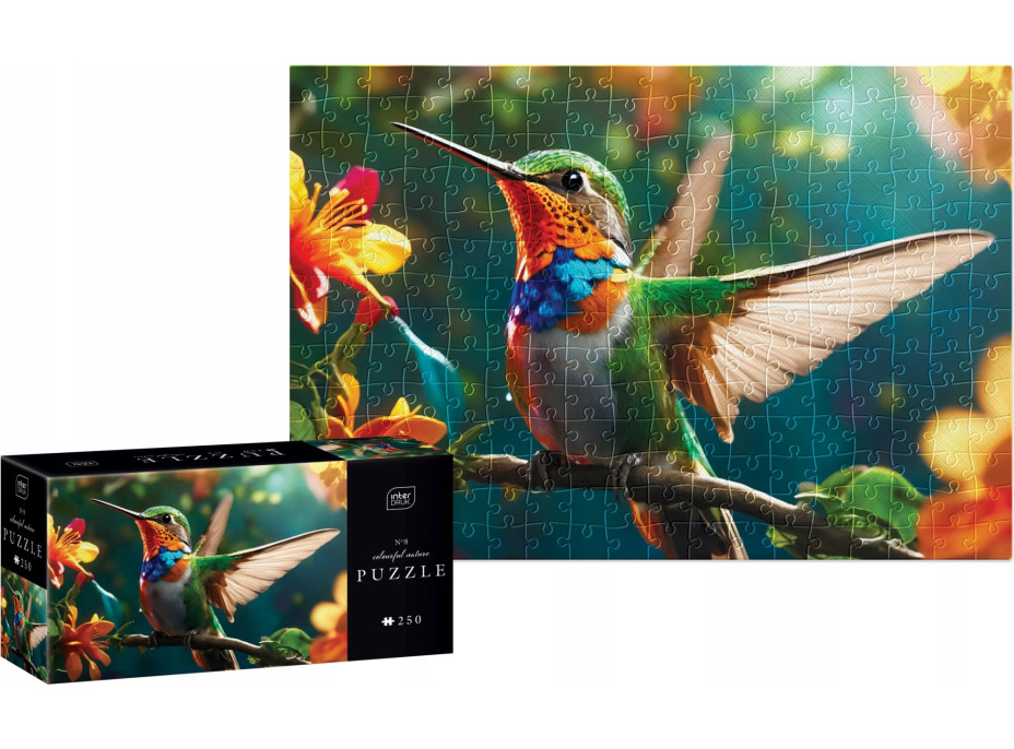 INTERDRUK Puzzle Colorful Nature: Kolibrík 250 dielikov
