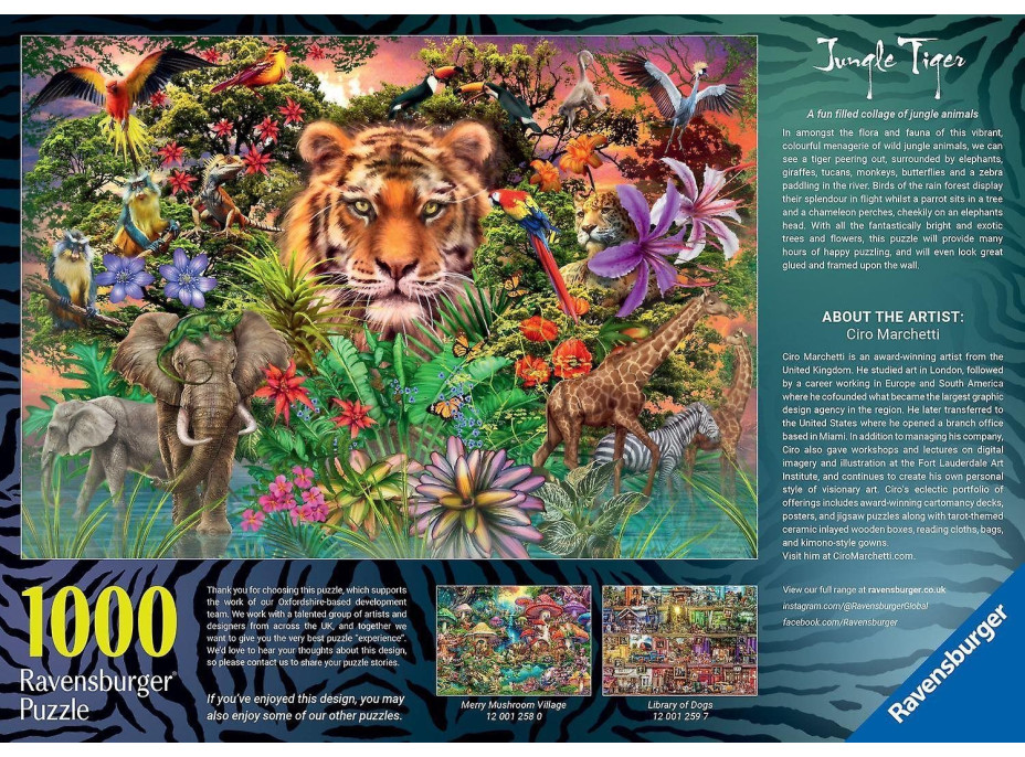 RAVENSBURGER Puzzle Exotické zvieratá 1000 dielikov