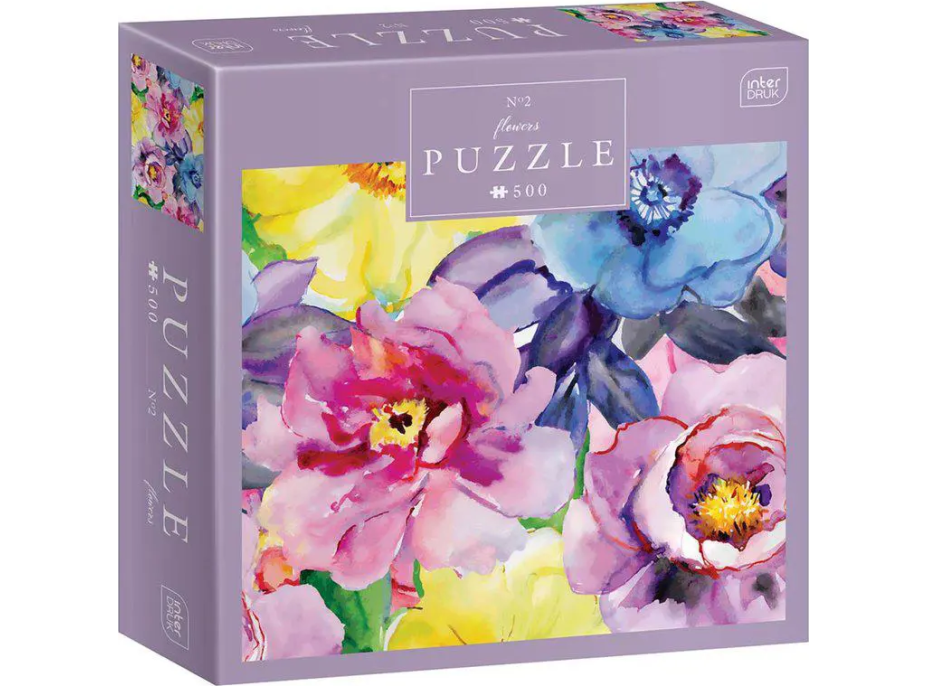 INTERDRUK Puzzle Flowers: Farebné kvety 500 dielikov