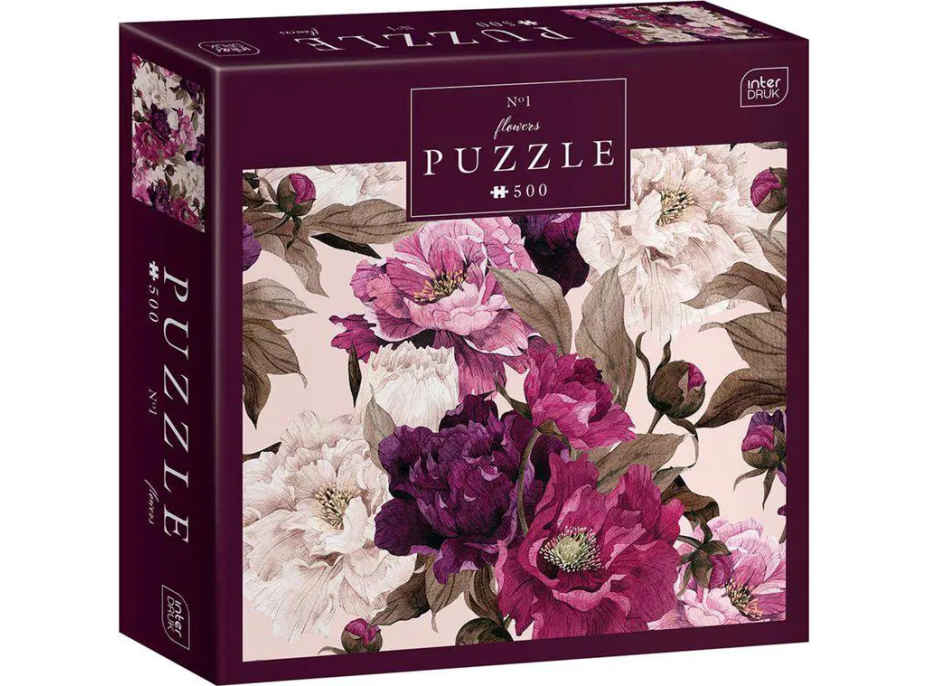 INTERDRUK Puzzle Flowers: Pivonky 500 dielikov