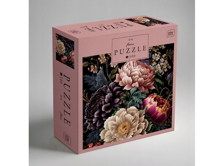 INTERDRUK Puzzle Flowers: Pivonky v rozpuku 500 dielikov