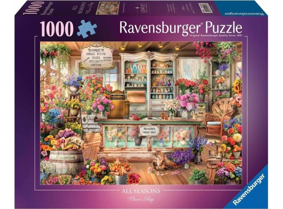RAVENSBURGER Puzzle Romantické kvetinárstvo 1000 dielikov