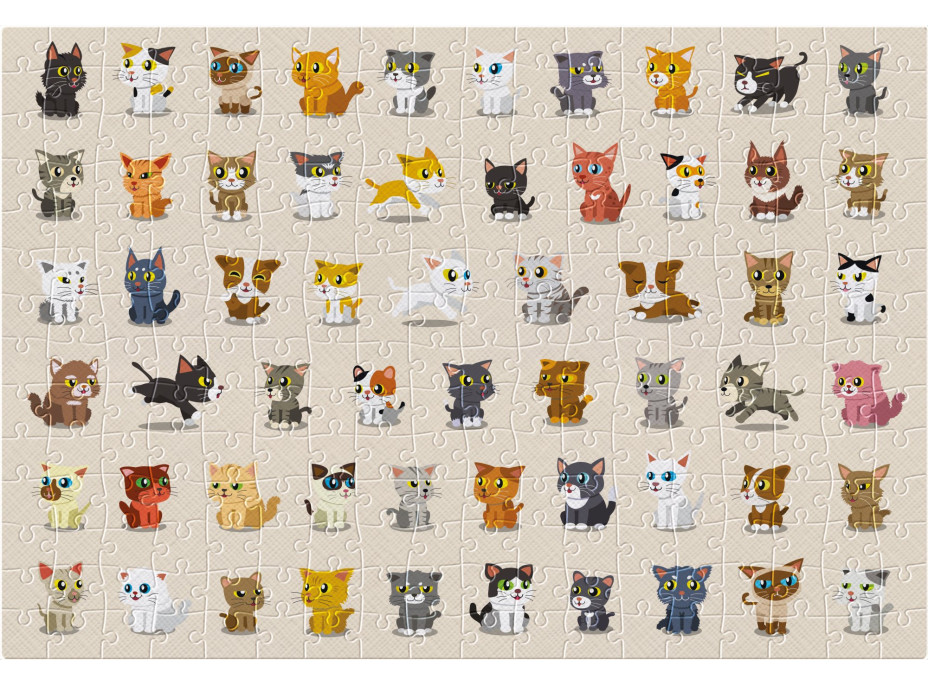 INTERDRUK Puzzle so samolepkami Mačky 250 dielikov