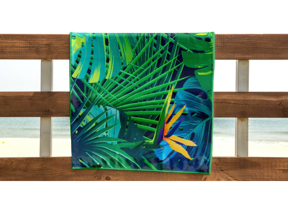 Rýchloschnúca plážová osuška 210x75 cm - Strelitzia Blue
