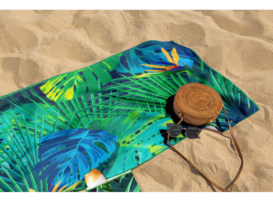 Rýchloschnúca plážová osuška 210x75 cm - Strelitzia Blue
