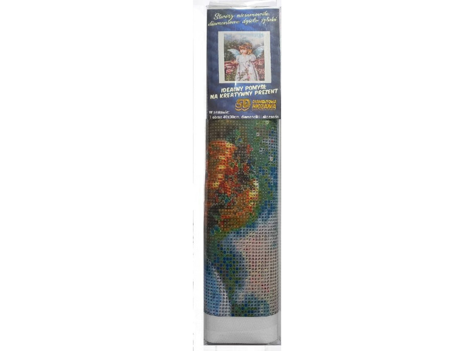 NORIMPEX Diamantové maľovanie Anjelik s kvetinami 30x40cm