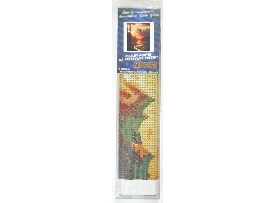 NORIMPEX Diamantové maľovanie Horská rieka pri západe slnka 30x40cm