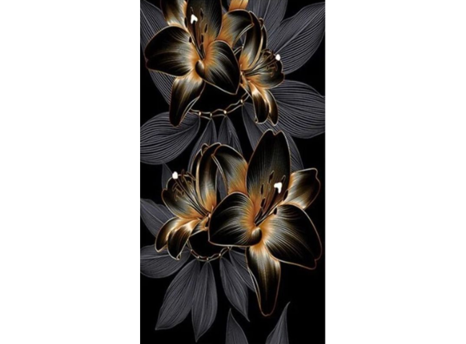NORIMPEX Diamantové maľovanie Ľalia čiernozlatá 80x40cm