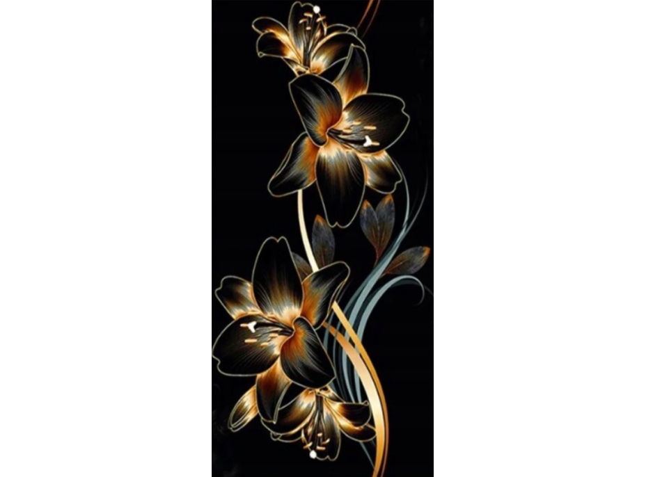 NORIMPEX Diamantové maľovanie Ľalia čiernozlatá II 80x40cm