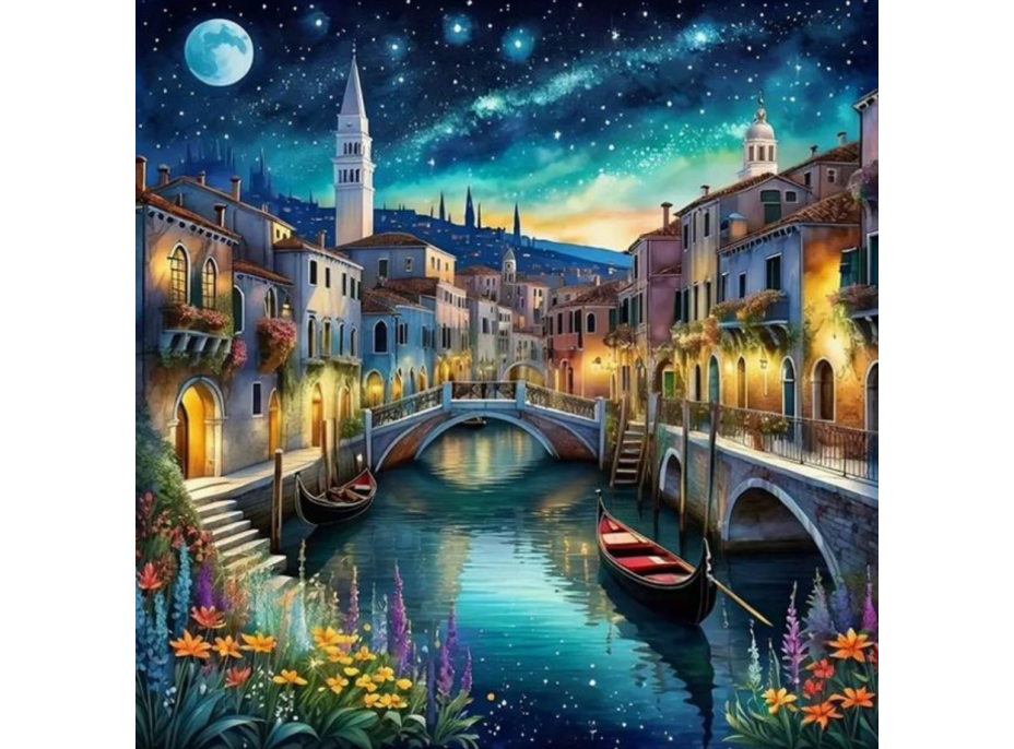 NORIMPEX Diamantové maľovanie Nočné Benátky 30x40cm