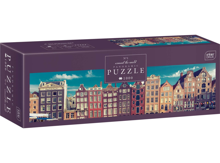 INTERDRUK Panoramatické puzzle: Around the World: Amsterdam 1000 dielikov