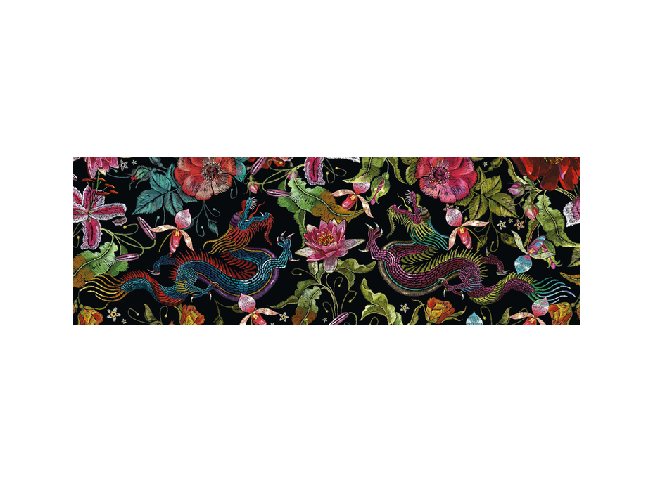 INTERDRUK Panoramatické puzzle: Secret Garden: Dračia záhrada 1000 dielikov