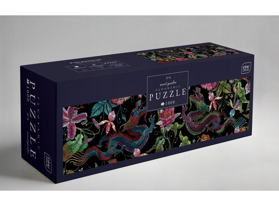 INTERDRUK Panoramatické puzzle: Secret Garden: Dračia záhrada 1000 dielikov