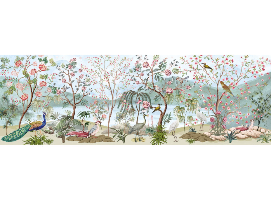 INTERDRUK Panoramatické puzzle: Secret Garden: Vtáčí svet 1000 dielikov