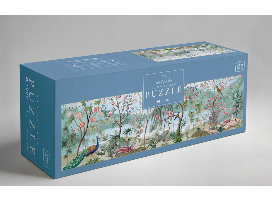 INTERDRUK Panoramatické puzzle: Secret Garden: Vtáčí svet 1000 dielikov