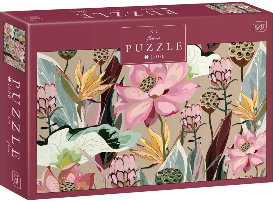 INTERDRUK Puzzle Flowers: Lotusy a Protey 1000 dielikov
