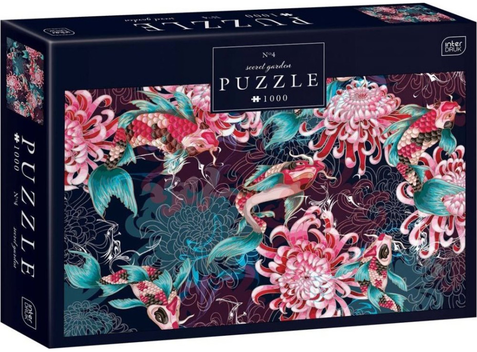 INTERDRUK Puzzle Secret Garden: Koi kapry a chryzantémy 1000 dielikov