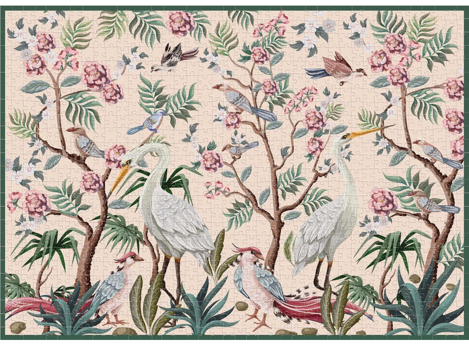 INTERDRUK Puzzle Secret Garden: Vtáky v rozkvitnutých stromoch 1000 dielikov
