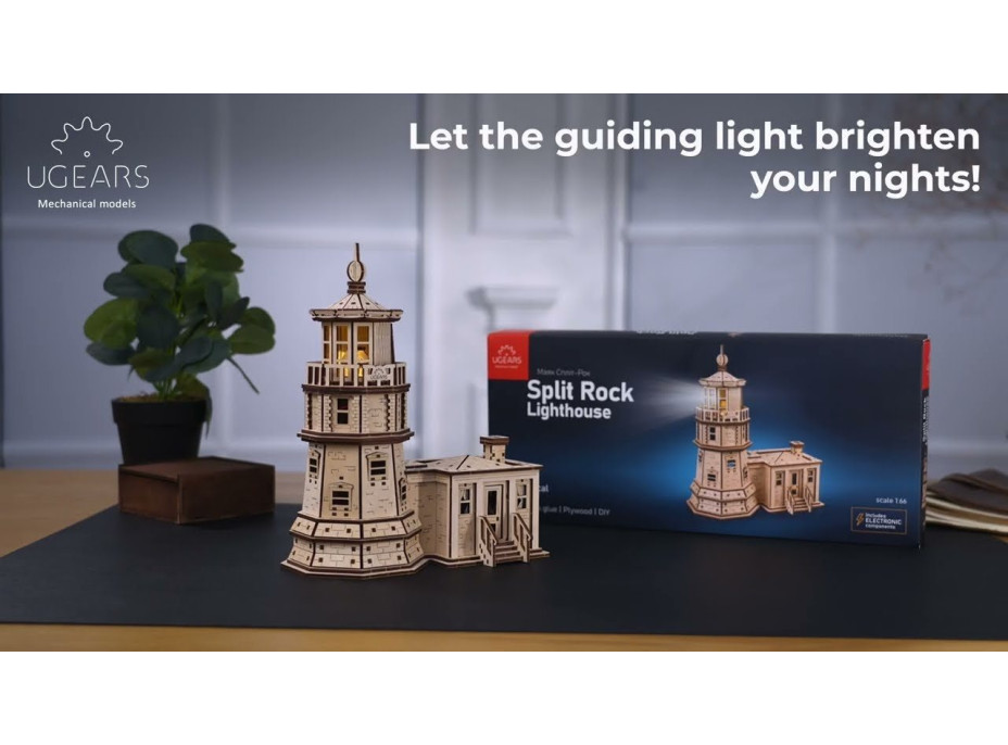 UGEARS Svietiace 3D puzzle Maják Split Rock 295 dielikov