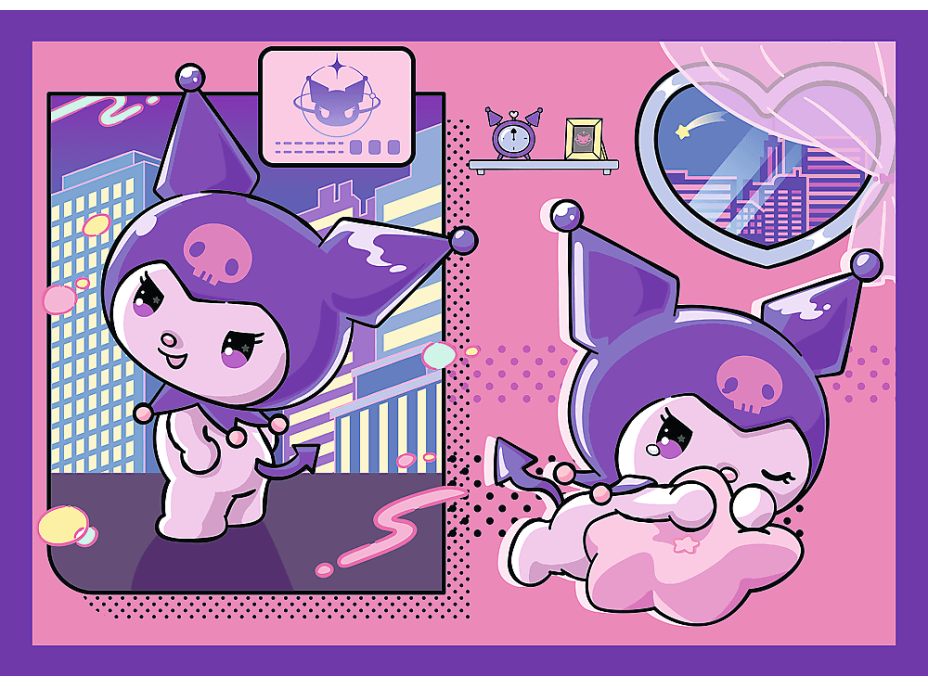 TREFL Puzzle Deň s Kuromi 4v1 (35,48,54,70 dielikov)