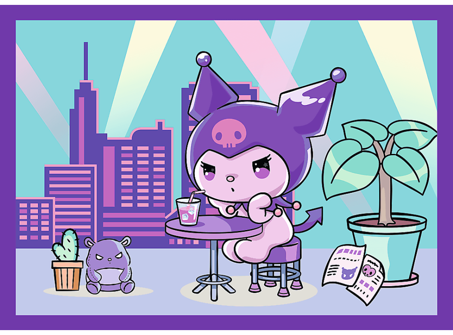 TREFL Puzzle Deň s Kuromi 4v1 (35,48,54,70 dielikov)