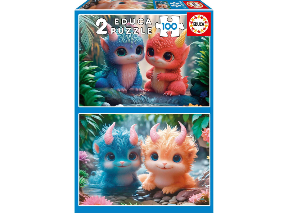 EDUCA Puzzle Roztomilé príšerky 2x100 dielikov