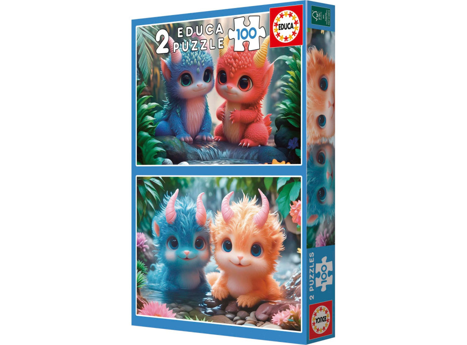 EDUCA Puzzle Roztomilé príšerky 2x100 dielikov