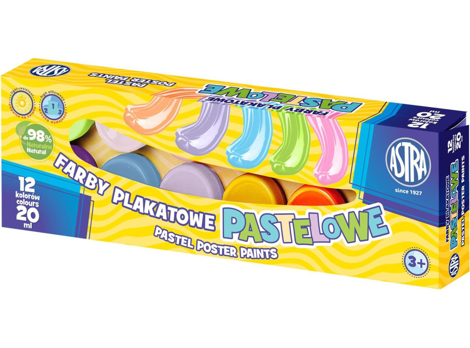 ASTRA Temperové farby 12x20ml pastelové