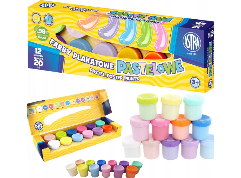 ASTRA Temperové farby 12x20ml pastelové