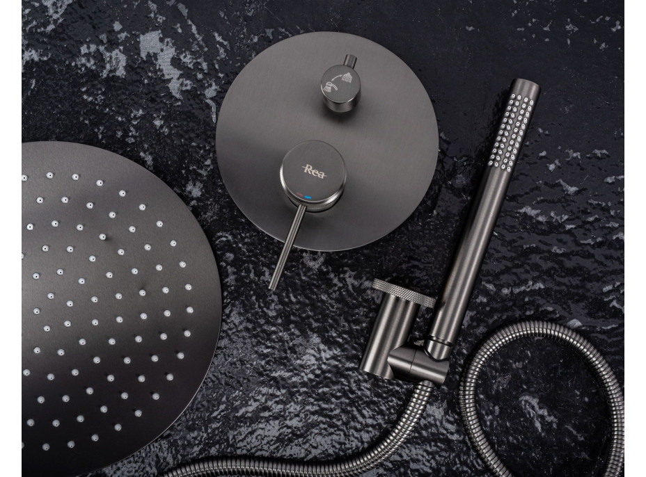 Sprchová podomietková súprava MAXMAX Rea LUNGO GRIP - gun grey