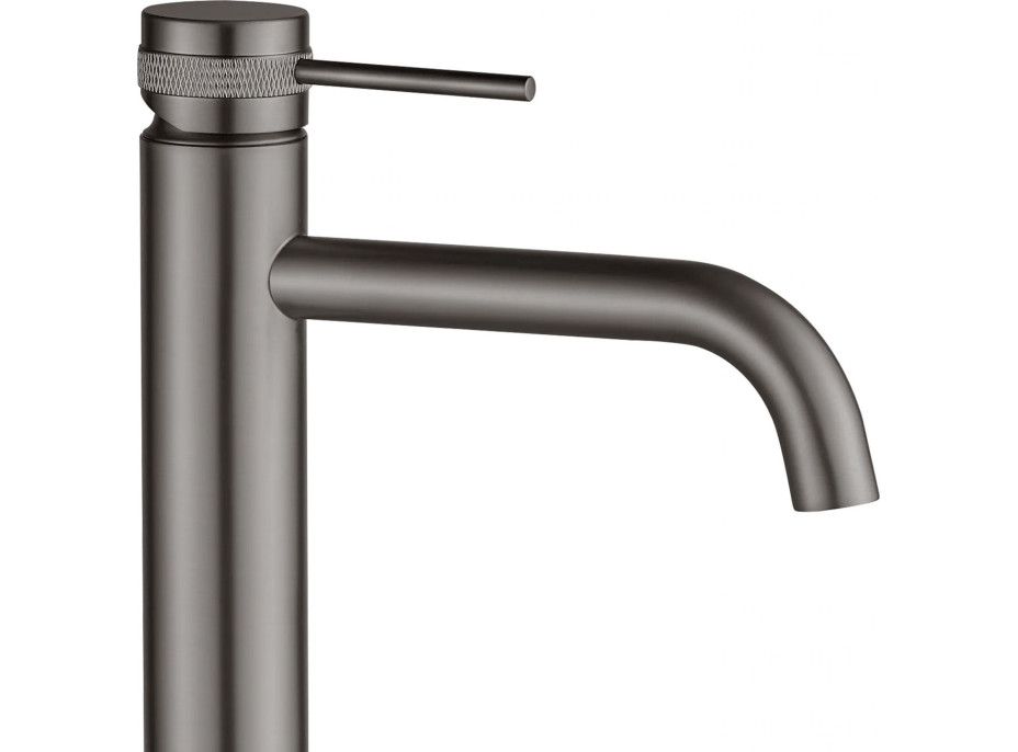 Umývadlová batéria MAXMAX Rea LUNGO GRIP - vysoká - gun grey