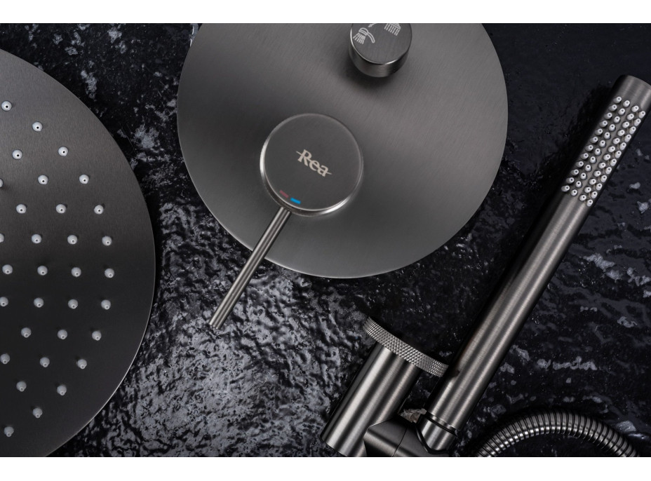 Sprchová podomietková súprava MAXMAX Rea LUNGO GRIP - gun grey