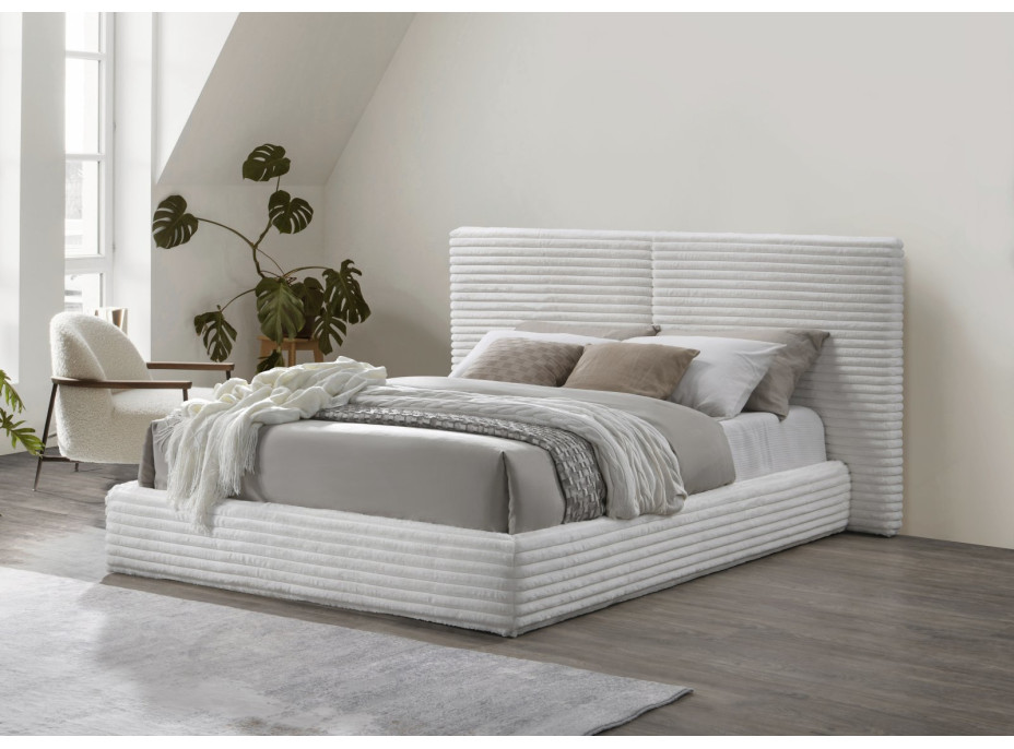 Čalúnená posteľ MADERA 200x160 cm - krémová