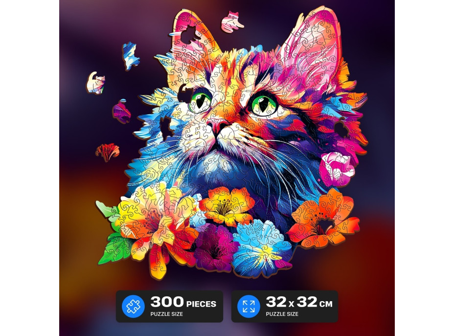 EscapeWelt Drevené puzzle Mačka 300 dielikov