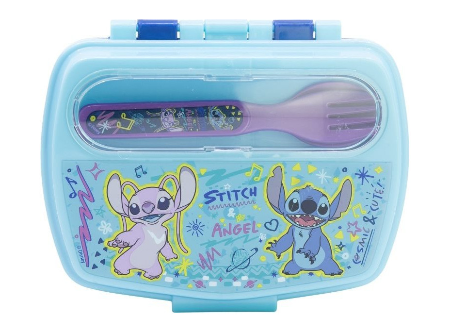 STOR Box na desiatu s príborom Angel a Stitch