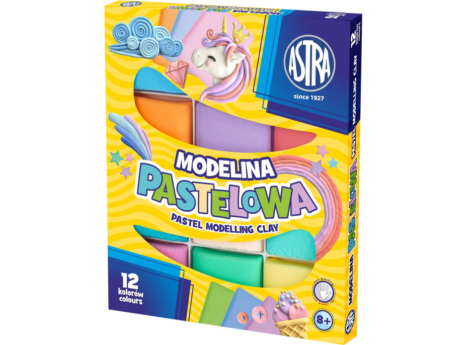 ASTRA Termotvrdnúca plastelína 12 farieb pastelová