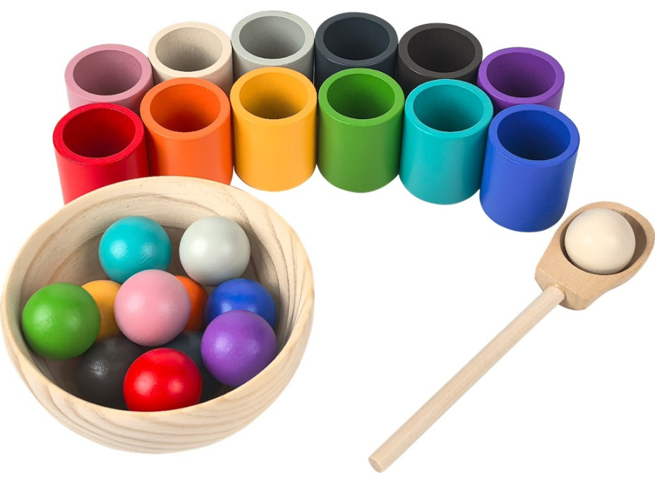 2Kids Toys Dúhové guličky a kalíšky 12 farieb