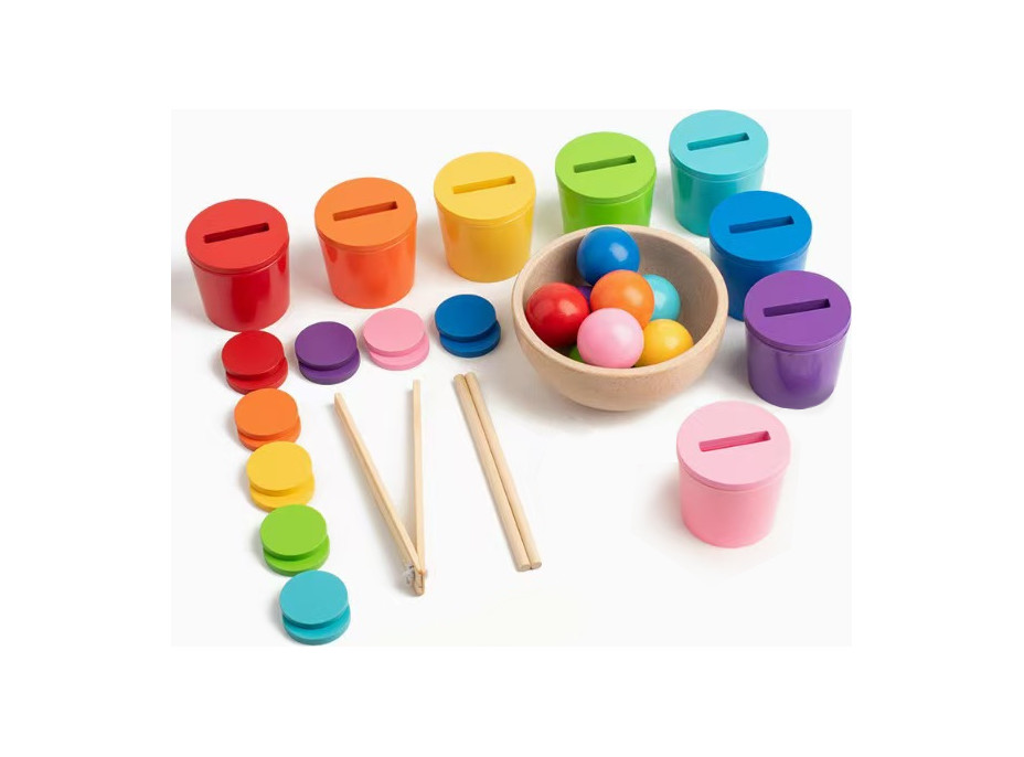 2Kids Toys Dúhové guličky, mince a kalíšky 8 farieb