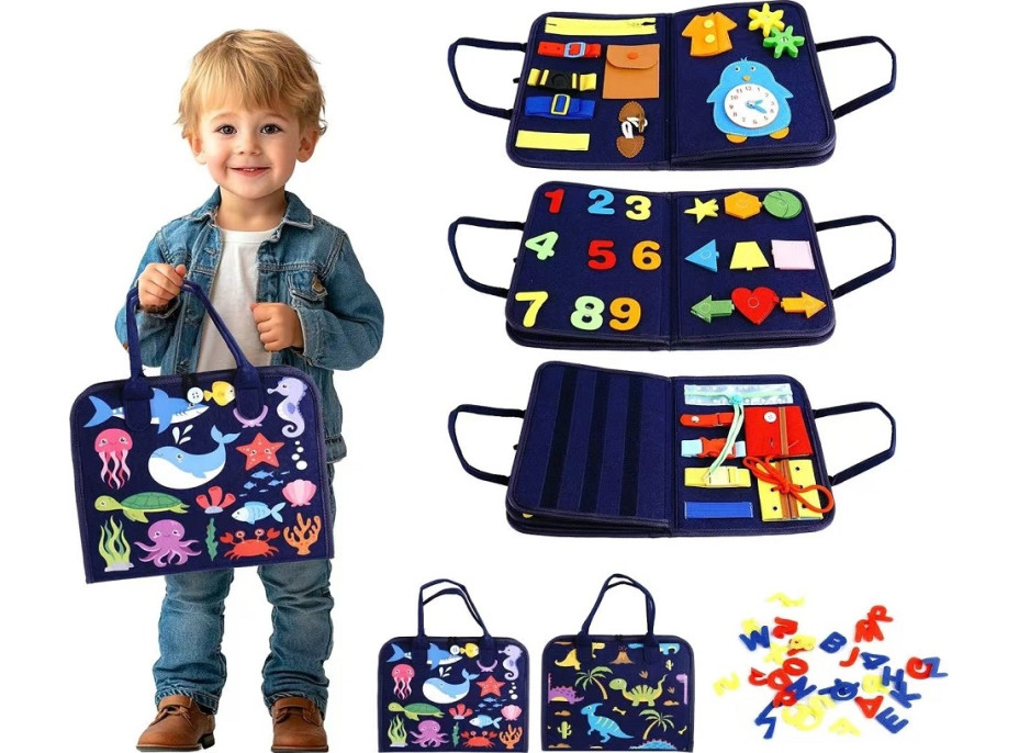 2Kids Toys Senzorická busy kniha Vodné / Dino svet