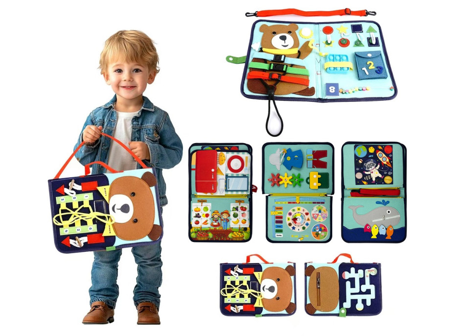 2Kids Toys Senzorická busy kniha Macko