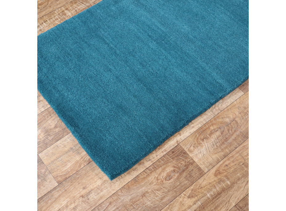 Ručne všívaný kusový koberec Asra wool petrolej