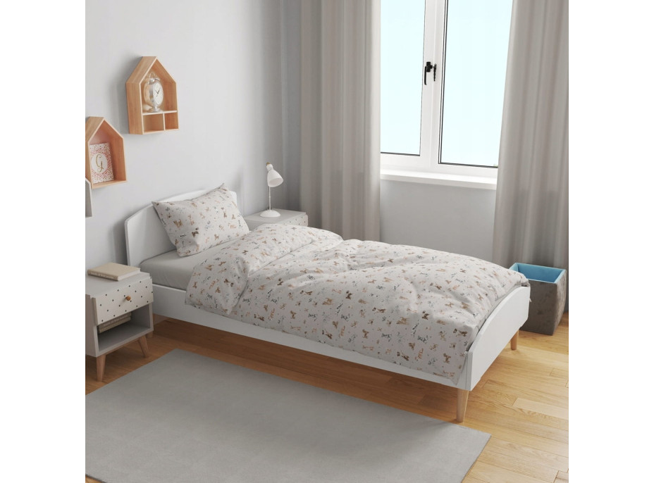 Detské bavlnené obliečky 140x200 cm BABYMAM PREMIUM - Psíkovia