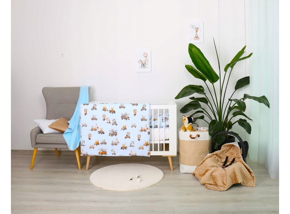 Detské bavlnené obliečky do postieľky 120x90 cm BABYMAM PREMIUM - Preteky zvieratiek