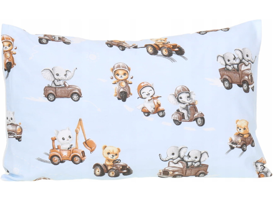 Detské bavlnené obliečky do postieľky 120x90 cm BABYMAM PREMIUM - Preteky zvieratiek
