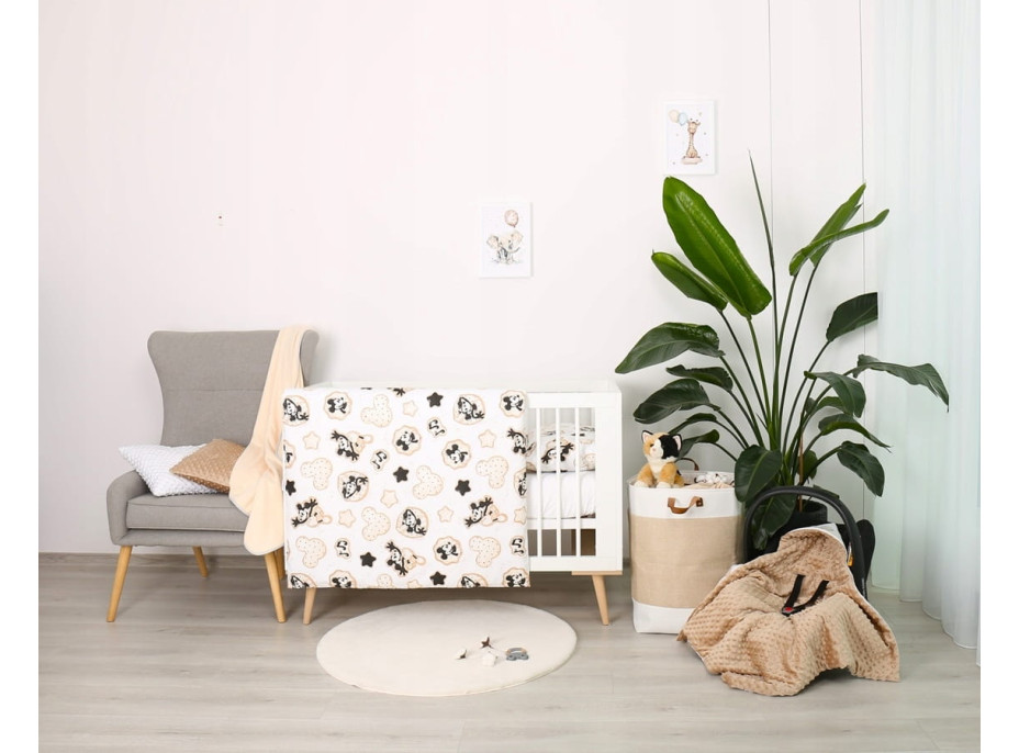 Detské bavlnené obliečky do postieľky 120x90 cm BABYMAM PREMIUM - Myšiak Miki