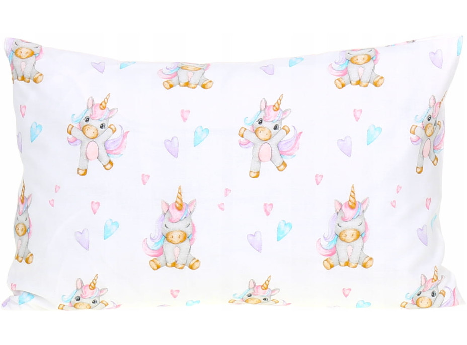 Detské bavlnené obliečky do postieľky 135x100 cm BABYMAM PREMIUM - Veselý jednorožec