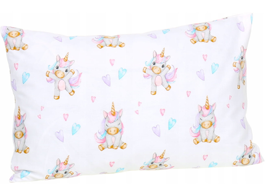 Detské bavlnené obliečky do postieľky 135x100 cm BABYMAM PREMIUM - Veselý jednorožec